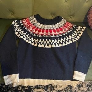 Roots Wool Knit-Pattern Sweater